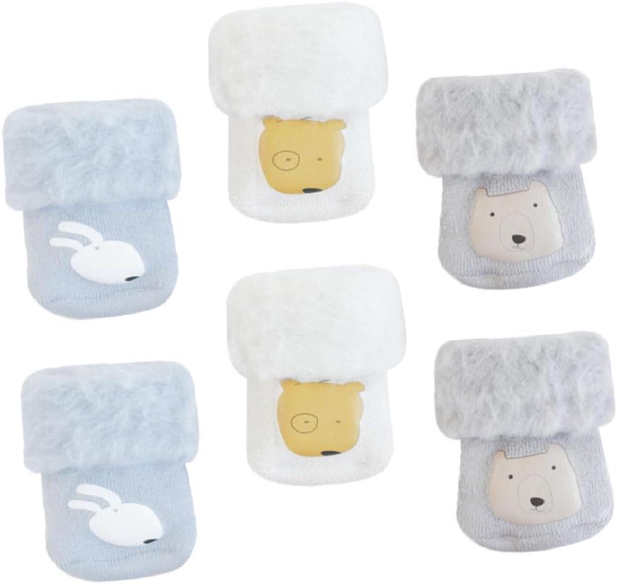 Babysokken - Warme sokjes - Baby warm houden - Dikke winterstof - 3 paar - Multicolor
