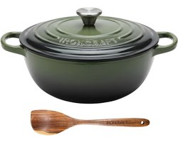 Ozocozy IRONCRAFT Gietijzeren Braadpan 4-6 Personen - 4,7L - Dutch Oven 26 cm - Alle Warmtebronnen…