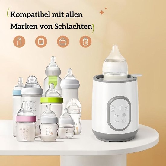 Flessenwarmer, snelle flessenwarmer, geschikt voor moedermelk of flesvoeding, intelligente temperatuurregeling met automatische uitschakeling, blauw. — afbeelding 5