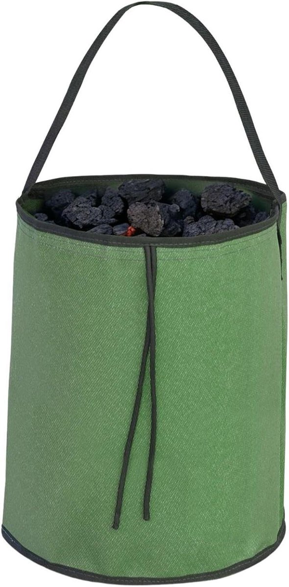 Houtpellet Opslagzak - Houtskool Houder - Barbecue Buiten - Brandwerend Materiaal - 35 x 3 cm - Zwart