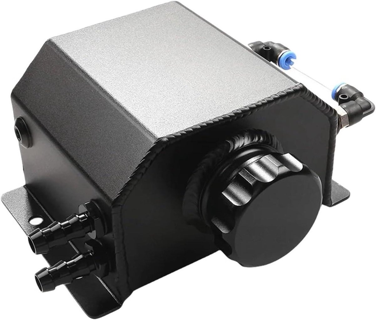 Koelvloeistof Overloopfles - Radiator Reservoir - Motortemperatuur Regelen - Veilig en Lekvrij Ontwerp - 1L - Zwart