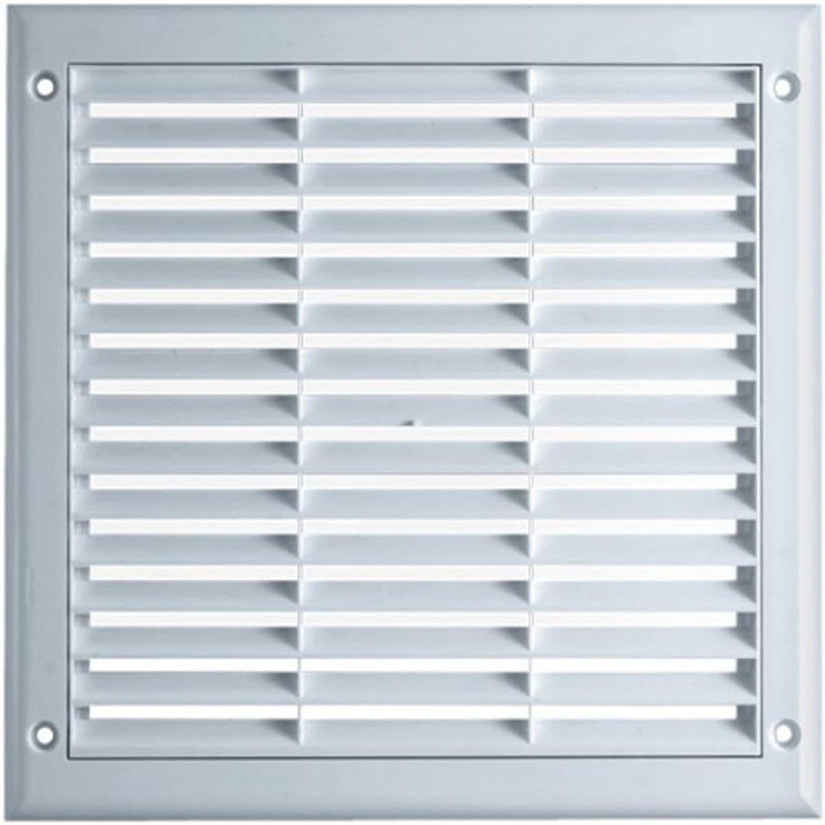 Ventilatierooster Vierkant - Afdekplaat Sluiter - Luchtstroom Regelen - Met Vliegenscherm - 250x250 mm - Wit