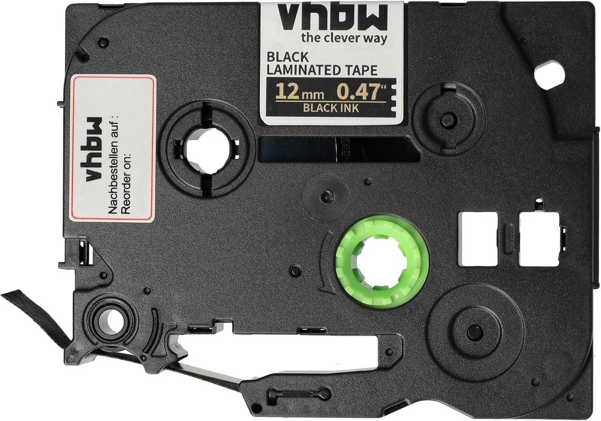vhbw 1x Label Tape Textile Compatible with Brother PT 2400ECC, 2410, 2420, 2400, 2420PC, 2400E Label Printer 12mm, Gold on Black thumbnail 5