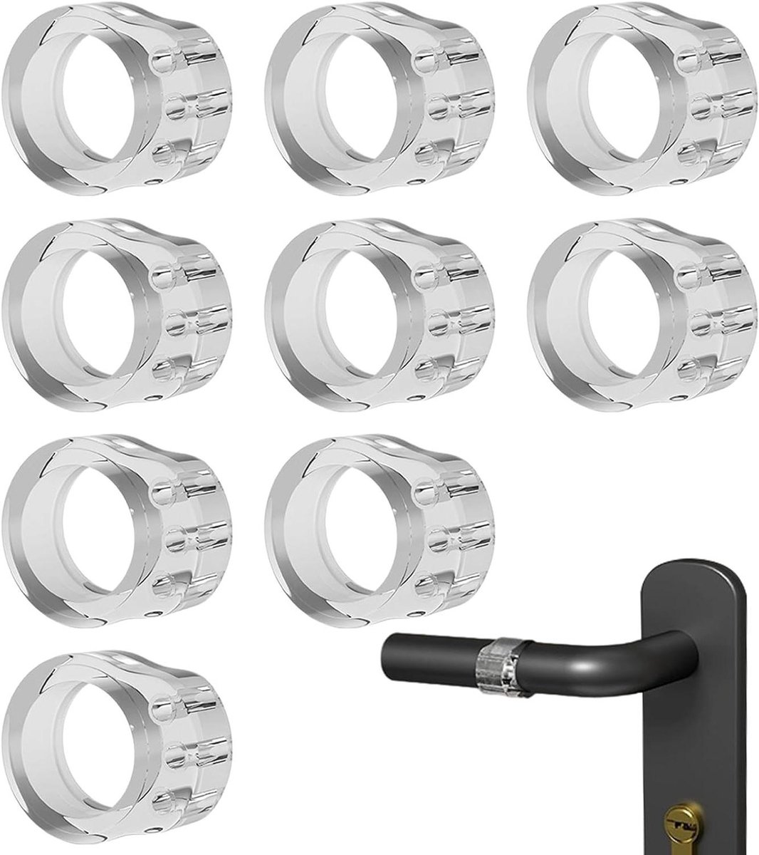 Deurstopper Muurbeschermer - Deurkruk Stopper - Muren Beschermen - Zonder Boren - 9 Stuks - Transparant