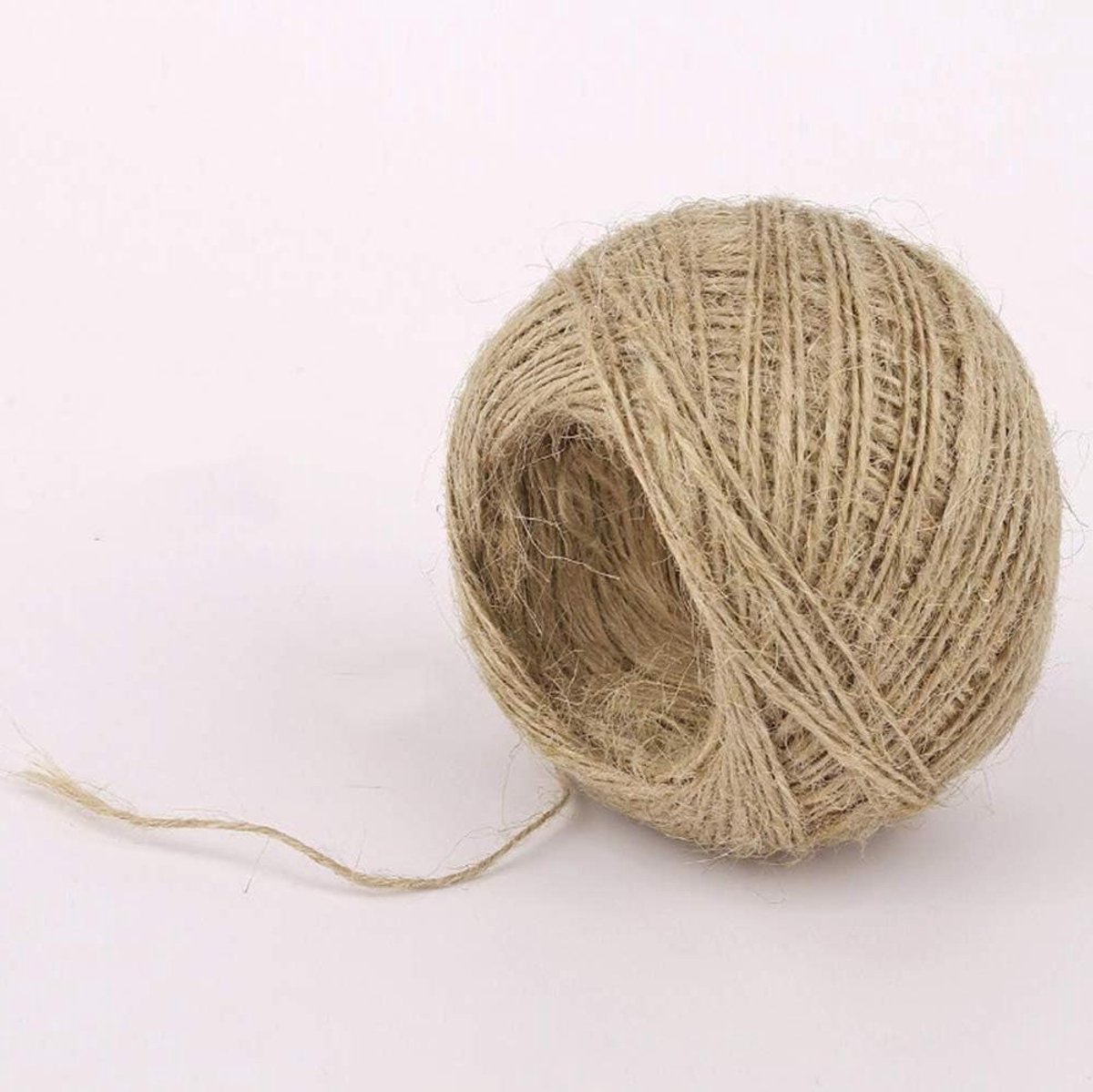 Natuurlijk Jute Touw - Hennep Touw - Decoratie en Knutselen - Biologisch Afbreekbaar Materiaal - 100 Meter - Bruin