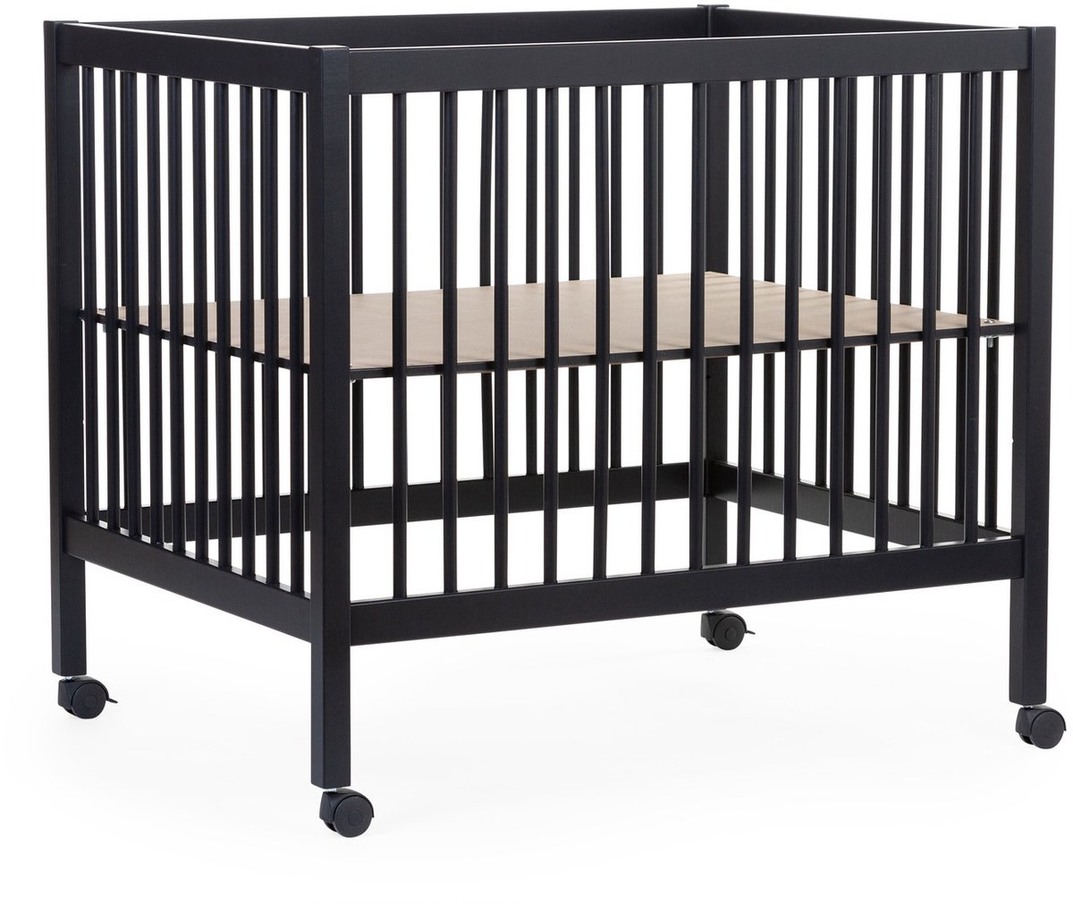 Childhome Park 97 Box met wieltjes - Hout - 0 tot 36m - Zwart - 98 x 78 x 82 cm
