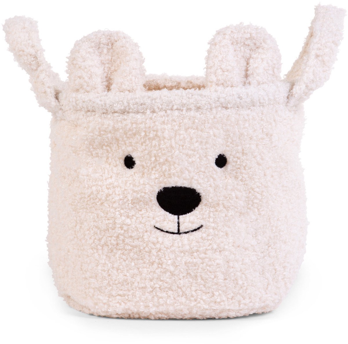 Childhome Opbergmand Teddy - 25x20x20 cm - Ecru - Speelgoedmand - Zachte Teddy-Stof