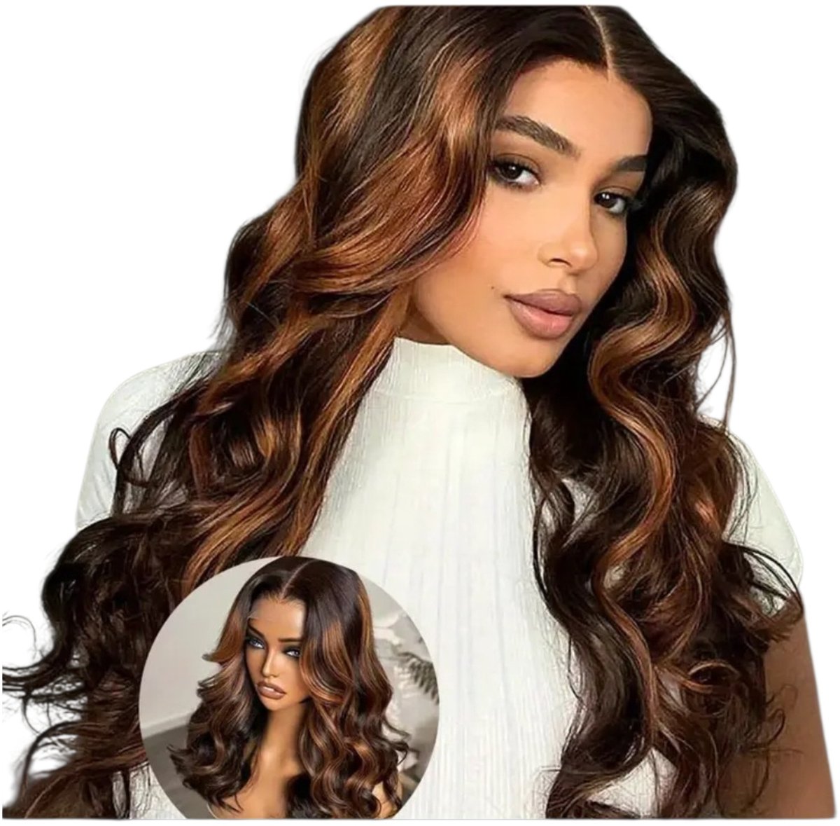 Braziliaans Golvend Dames Pruik – 100% Braziliaanse Virgin Human Hair – 4x4 Lace Closure – Premium Kwaliteit Lijmloos & Verstelbaar- Extra luxe 1b/ 30– 24 inch- Frazimashop