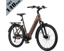 TTGO Elektrische Mountainbike 27.5 Inch- Tot 120 km Actieradius - Bafang 250W Middenmotor - 75Nm Koppel - 36V 18Ah Accu - Shimano 9 Versnellingen - Hydraulische Schijfremmen - Aluminium Frame - Bruin