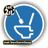 Jerma - Toilet schoon achterlaten, pixtogramstickers set van 2 stuks