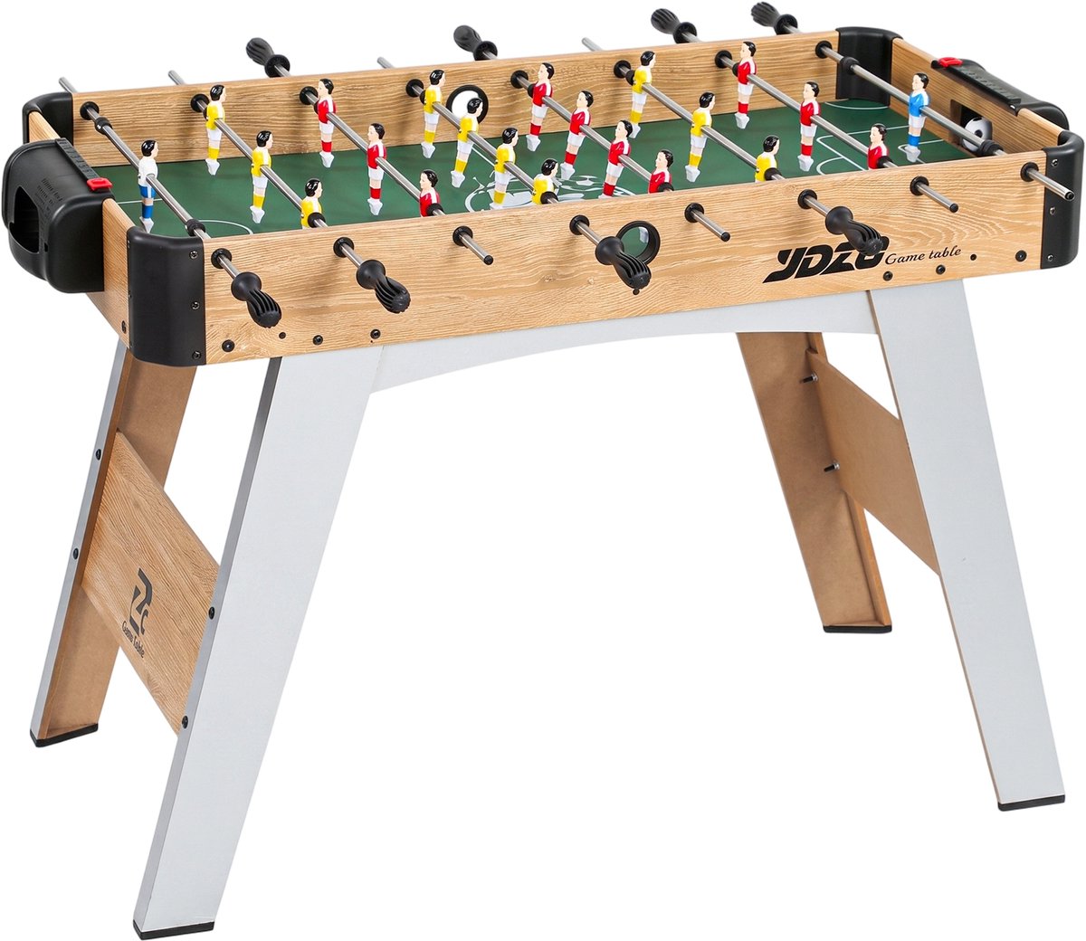 SPORTNOW - Voetbaltafel - MDF, roestvrij staal - 109 x 77 x 72 cm - Geel eikenhout
