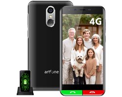 Senioren Telefoon - Smartphone - Artfone Smart_500 - 4G LTE - 5" - SOS-Functie - 3GB RAM - 32GB ROM - 2550 mAh - 13MP camera - GPS - Zwart