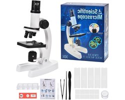Kinder Microscoop Wetenschapsset - 300X-1200X Vergroting - Wit