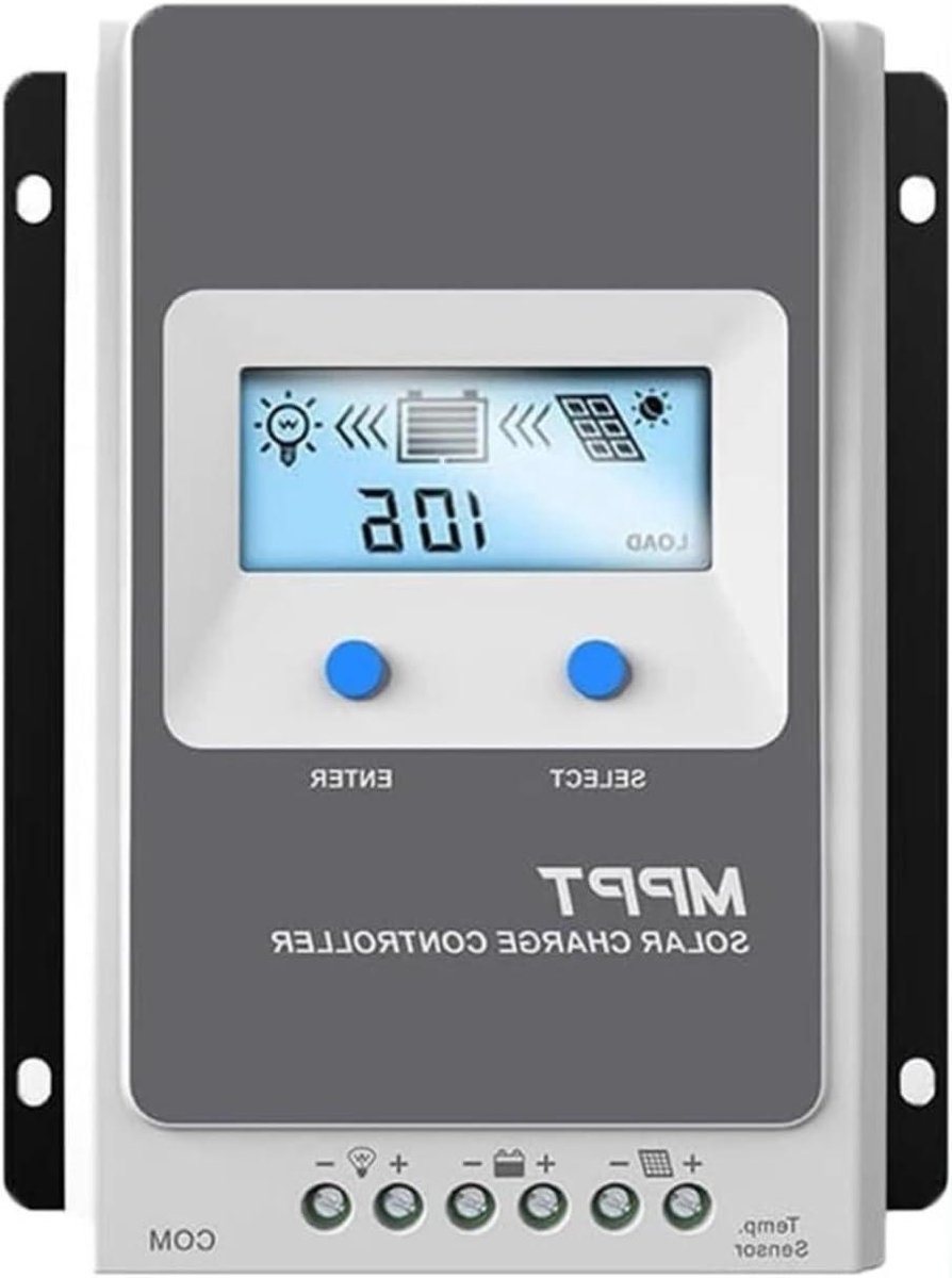 Zonne Laadregelaar - MPPT Controller - Energie Beheer - Waterdicht Stofvrij - 40A 12V 24V - Zwart