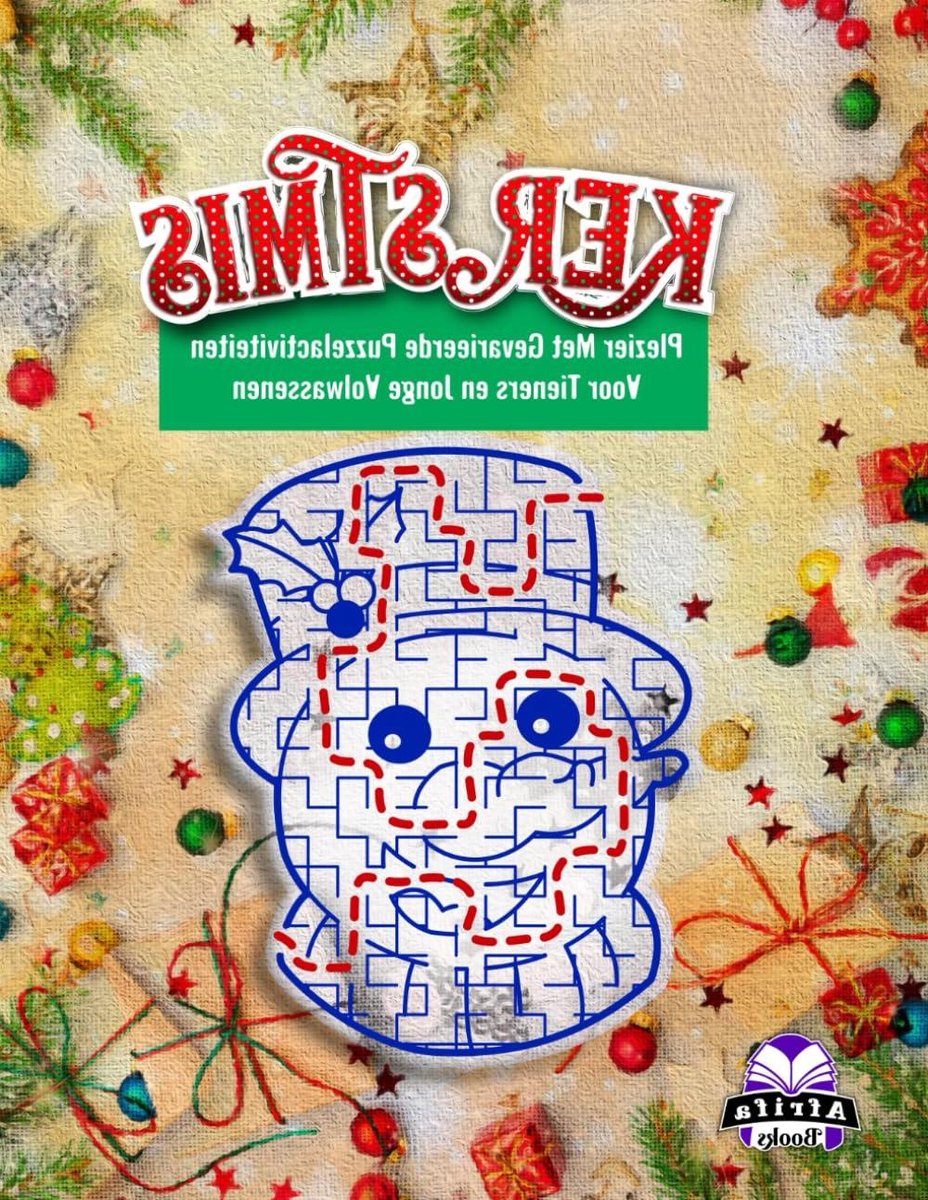 Puzzelboek Doolhoven - Hersenspellen Logica - Mentale Training - Originele Kerstthema's - 104 Pagina's - Meerdere Kleuren