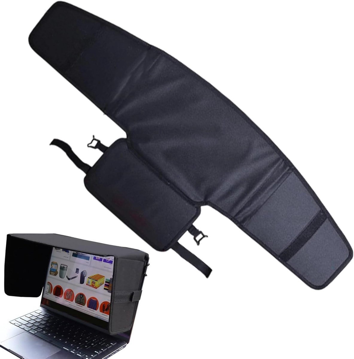 Laptopscherm Vizier - Privacy Scherm - Buiten Werken - Antireflectie Ontwerp - 13-16 inch - Zwart