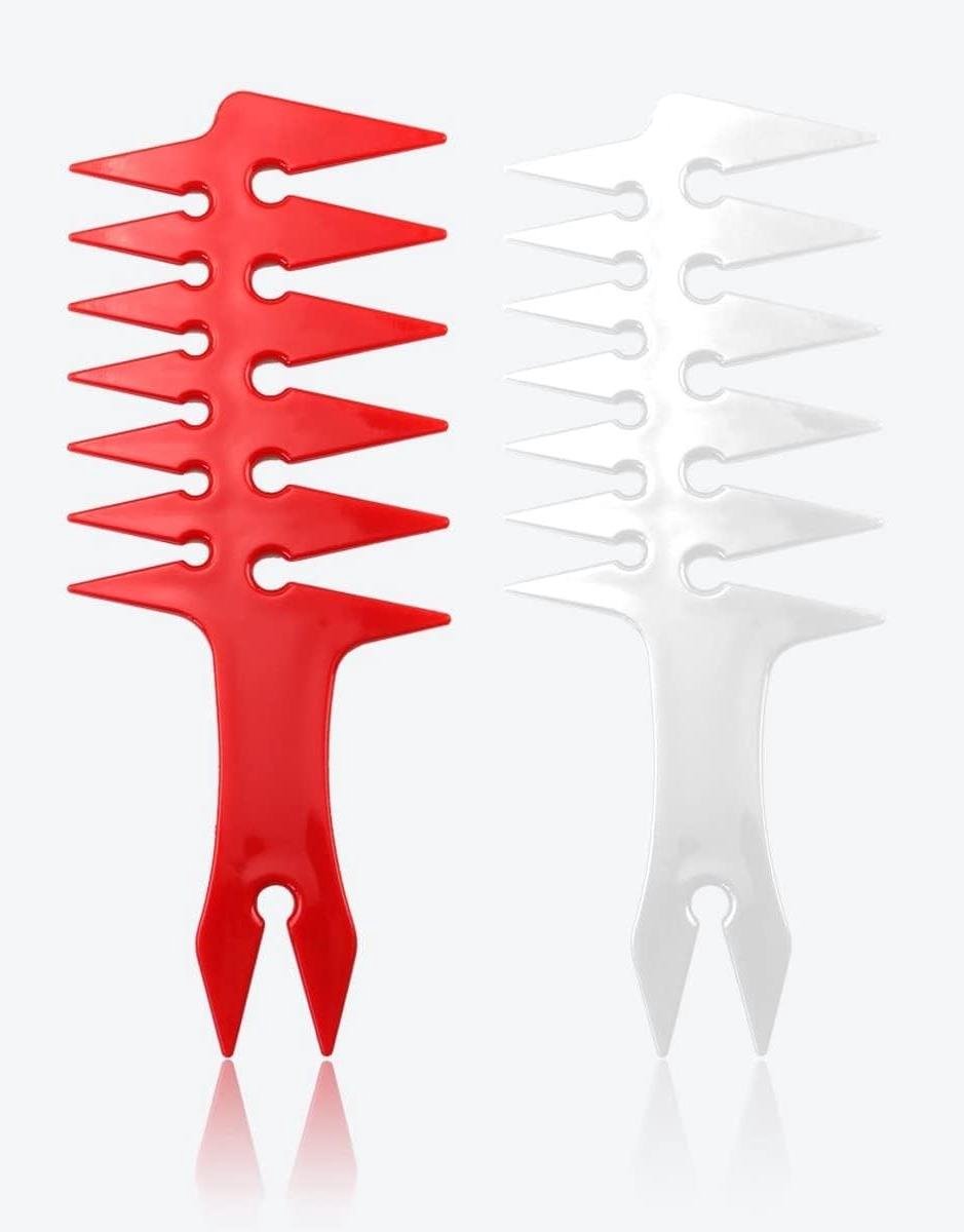 Texturizing Kam - Barbier Haarkam - Kappers Werk - Extra brede tanden - 2022 Model - Rood