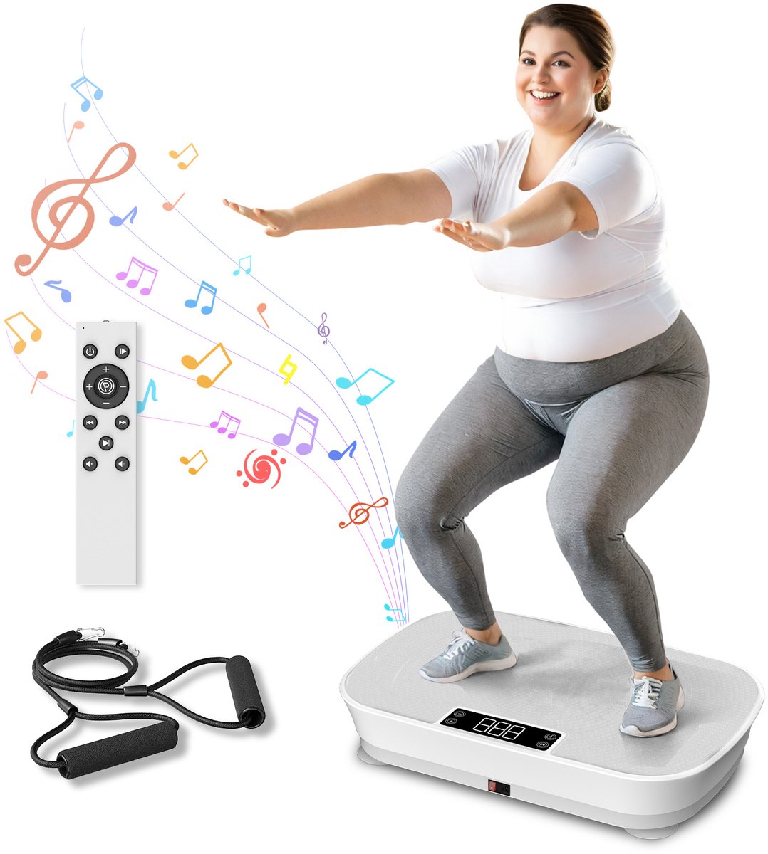 FelixKing Trilplaat Gym - Bluetooth Muziekfunctie, Maximaal Gewicht 136 kg, Trilplaat voor het hele Lichaam, 99 Snelheidsniveaus, Fitnessapparaat voor Thuis, Gewichtsverlies