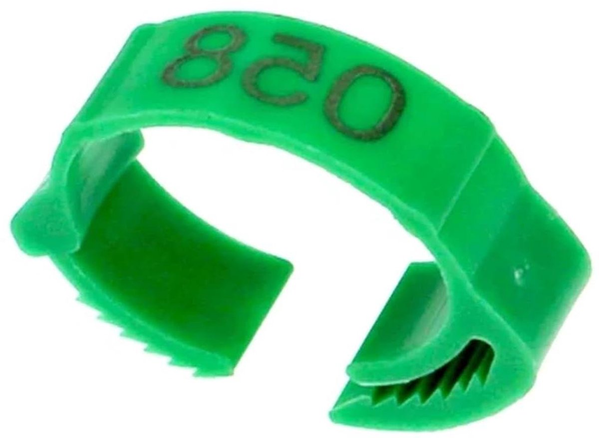 Ringen voor kippen, 100 stuks, verstelbare klikringen voor kippenpoten, digitaal etiket met laserdruk, identificatie van eenden en duiven op de boerderij (10,25 stuks)