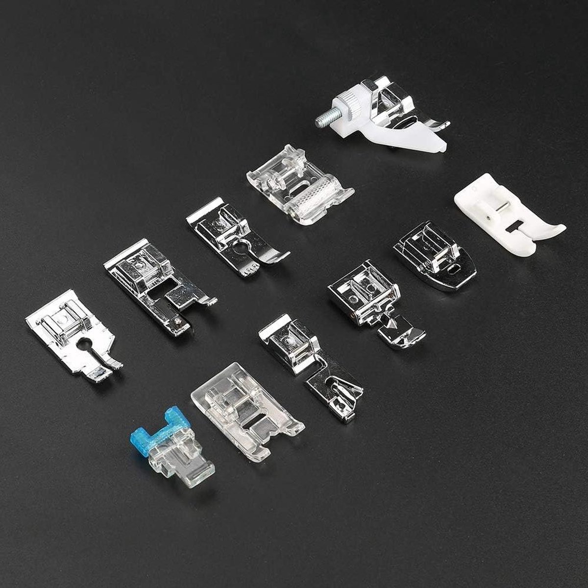 Naaivoet Set - Naaimachine Accessoires - Professioneel Naaiwerk - 11 Delige Set - Standaard Maat - Zilver