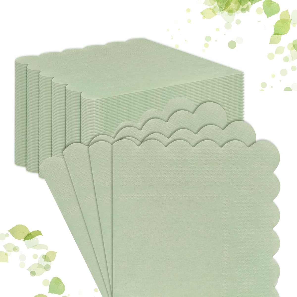 Servetten Papieren - Servetten - Tafel Servetten - Papier - Papieren Wegwerp Servetjes - Feestservetten - Voorjaar Servetten - Lunch/Diner Tafel Decoratie - 3 Laags - Groen - 33 x 33 cm - 120 Stuks - van Imperatoris