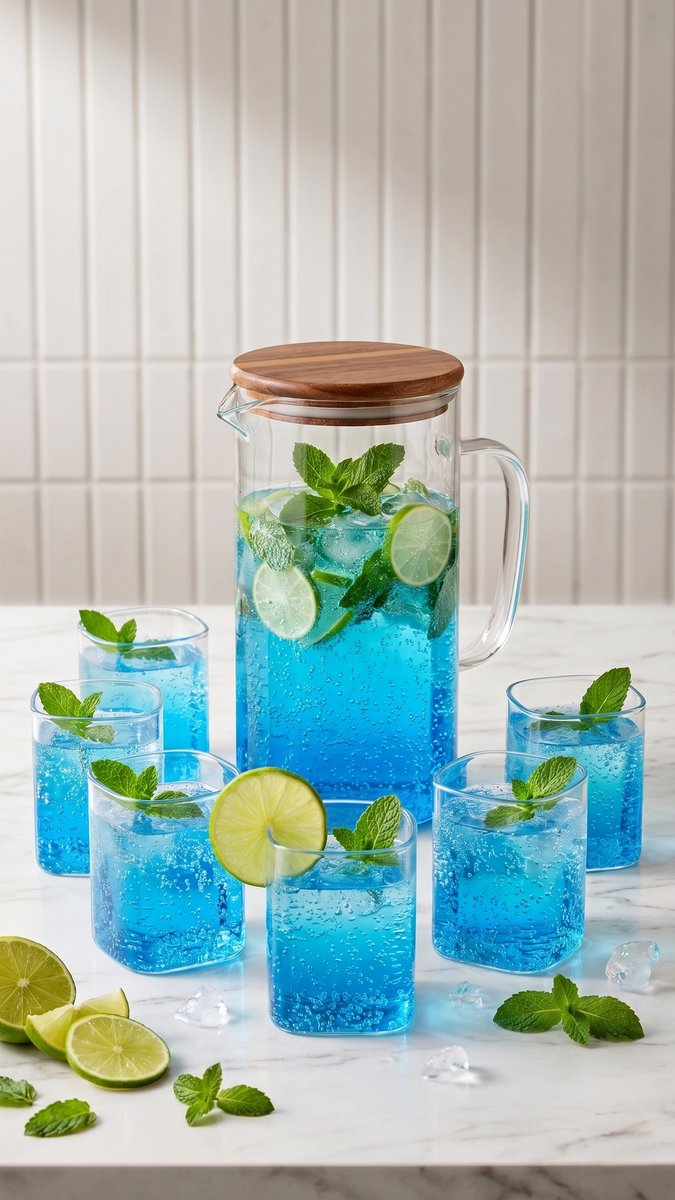 Luxe Glazen Karafset met Bamboe Deksel - inclusief 6 Bekers - 1 Liter - Modern Design