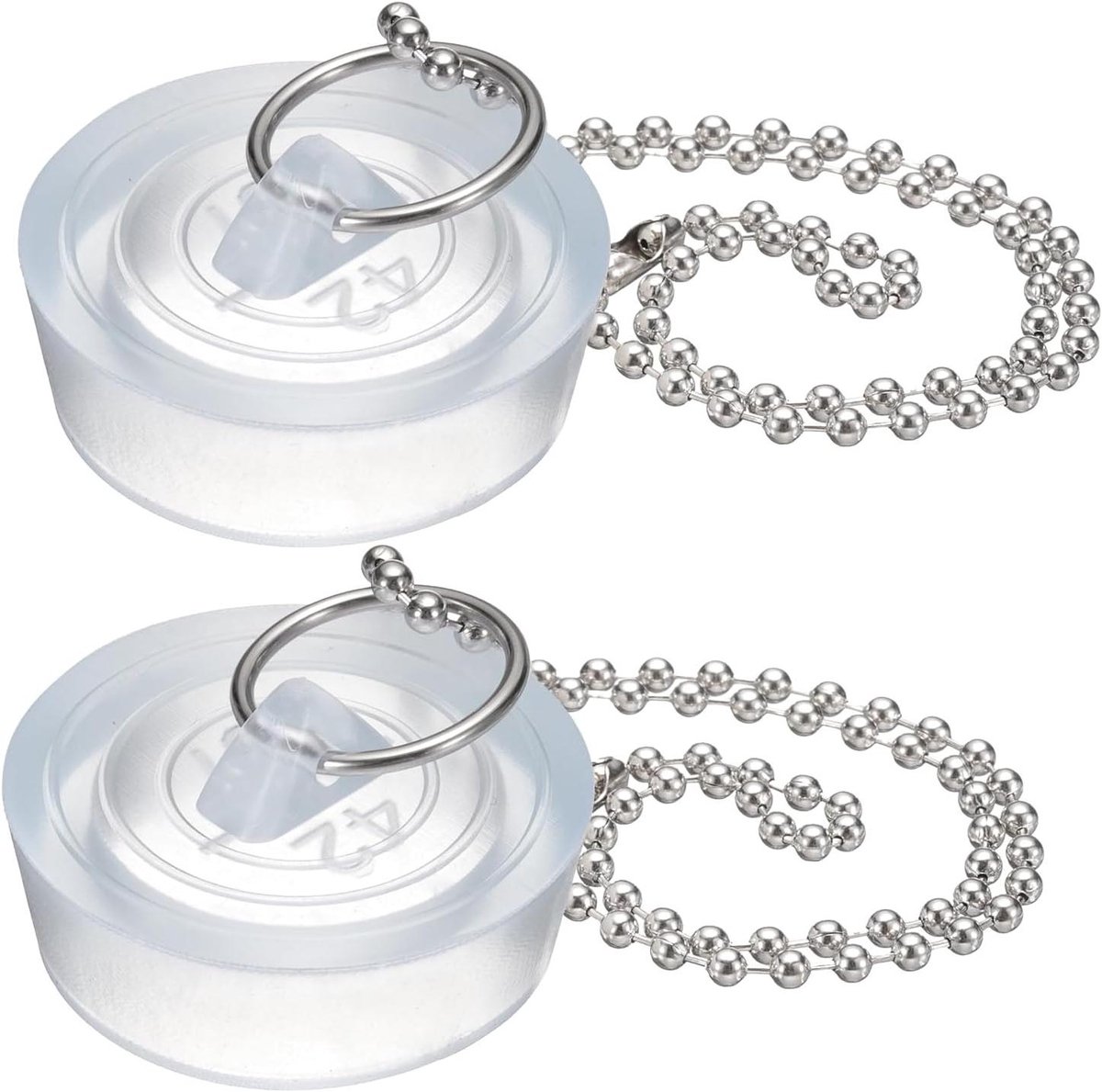Afvoerstoppers PVC - Spoelstoppen Keuken - Water Vasthouden - Met Ophangring - 2 Stuks - Transparant