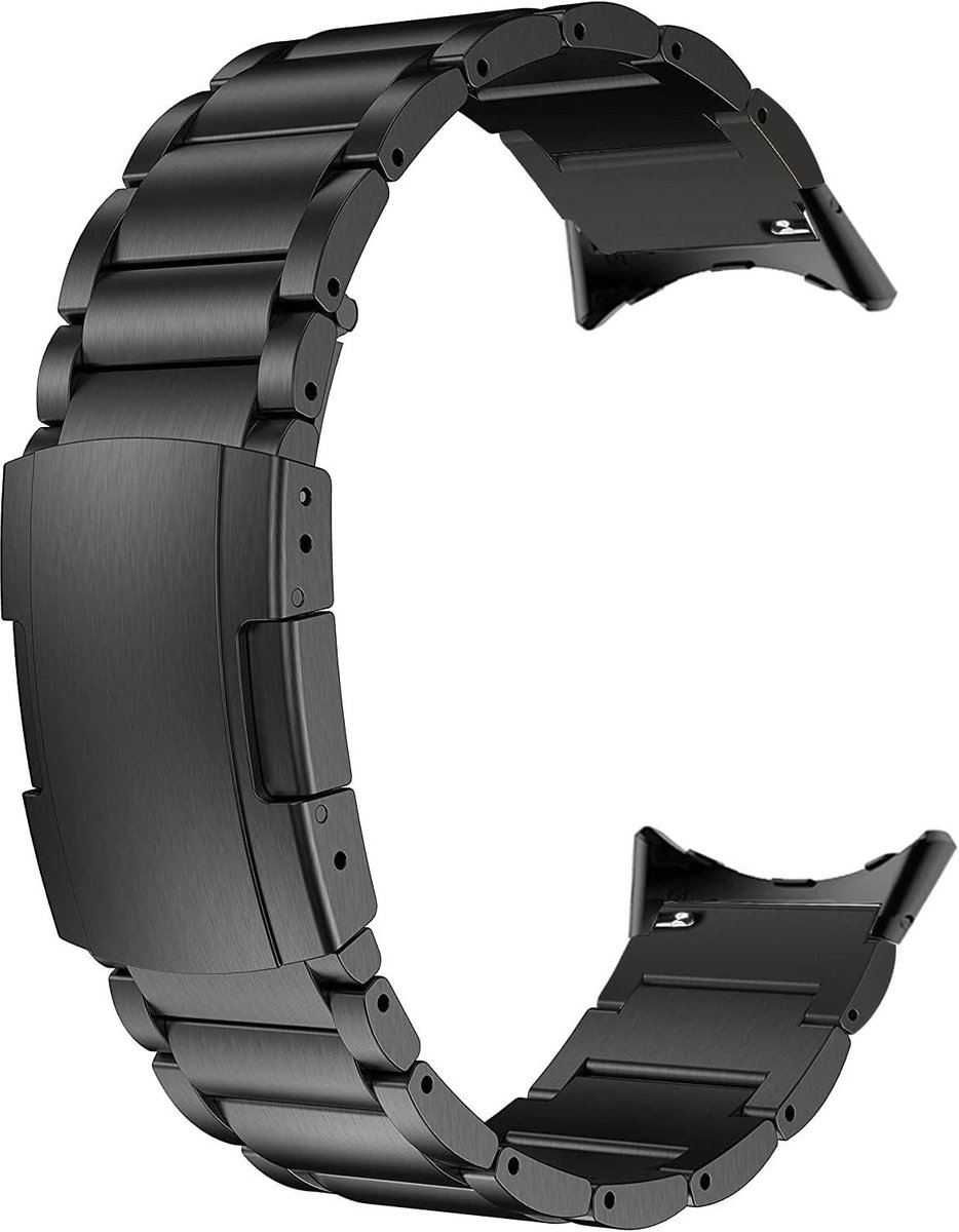 Titanium Armband - Metalen Band - Smartwatch Gebruik - Lichtgewicht Materiaal - Verstelbare Lengte - Zilverkleurig