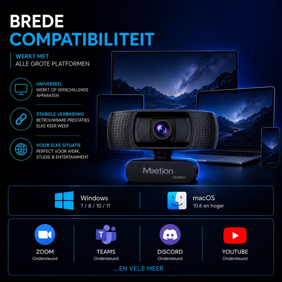 Meetion CAM601 - Webcam - Full HD 1080P thumbnail 2