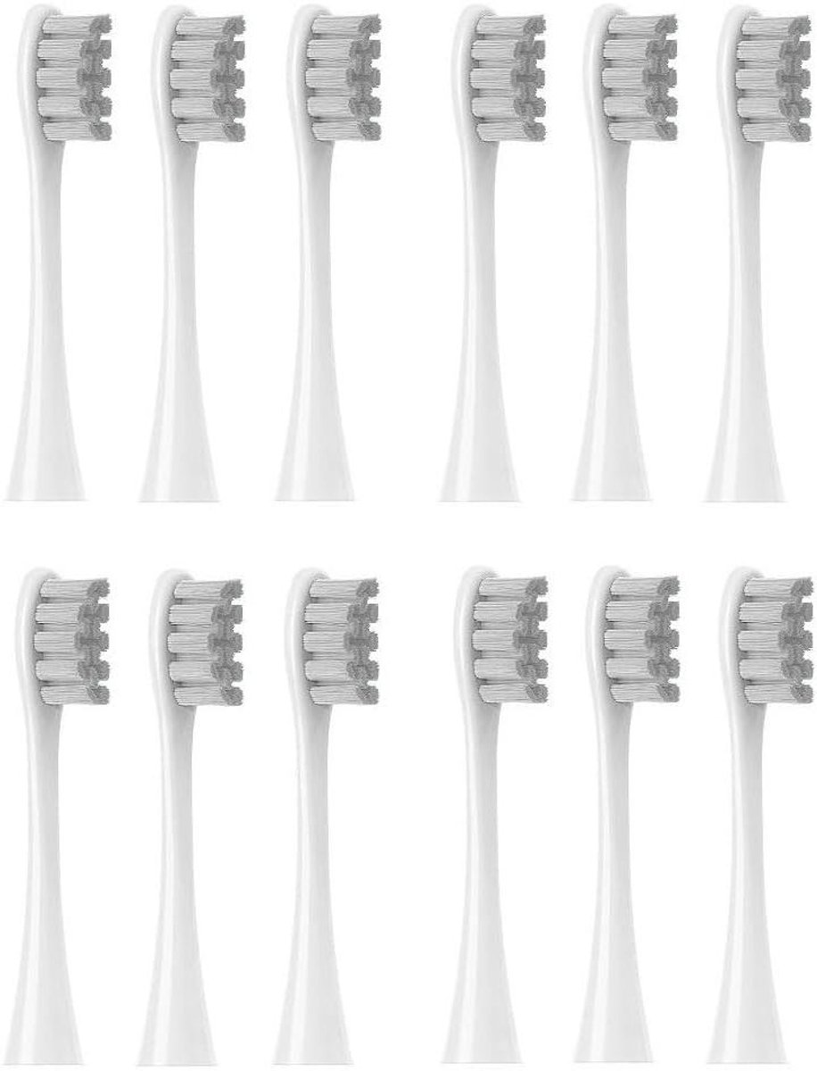 Opzetborstels Set - Elektrisch Tandenborstel - Mondhygiëne Verbeteren - Compatibel Ontwerp - 12 Stuks - Grijs