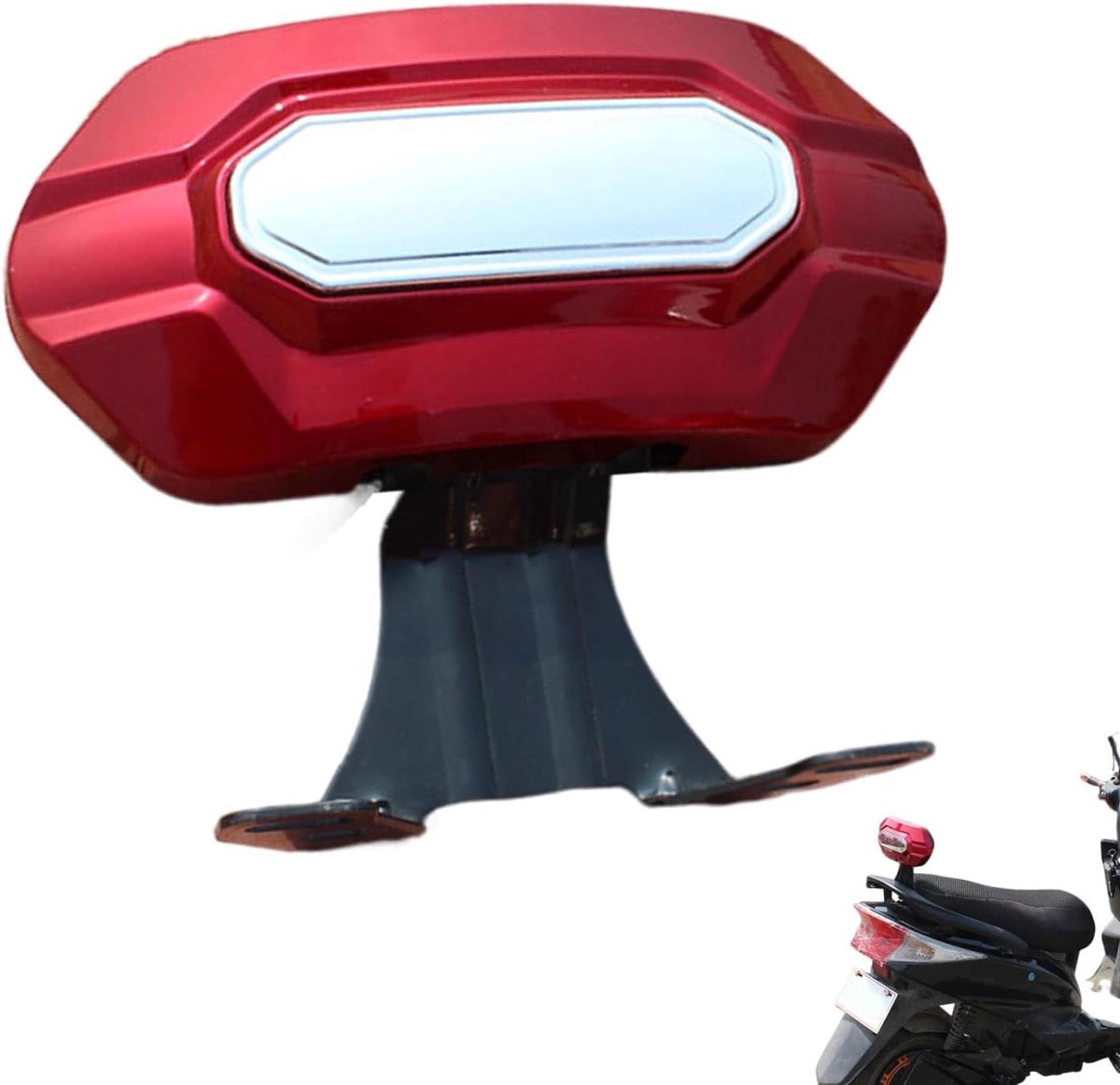 Motorfiets Rugsteun - Pilootsteun Passagier - Comfortabel Rijden - Ergonomisch Ontwerp - 30x25x8 cm - Rood
