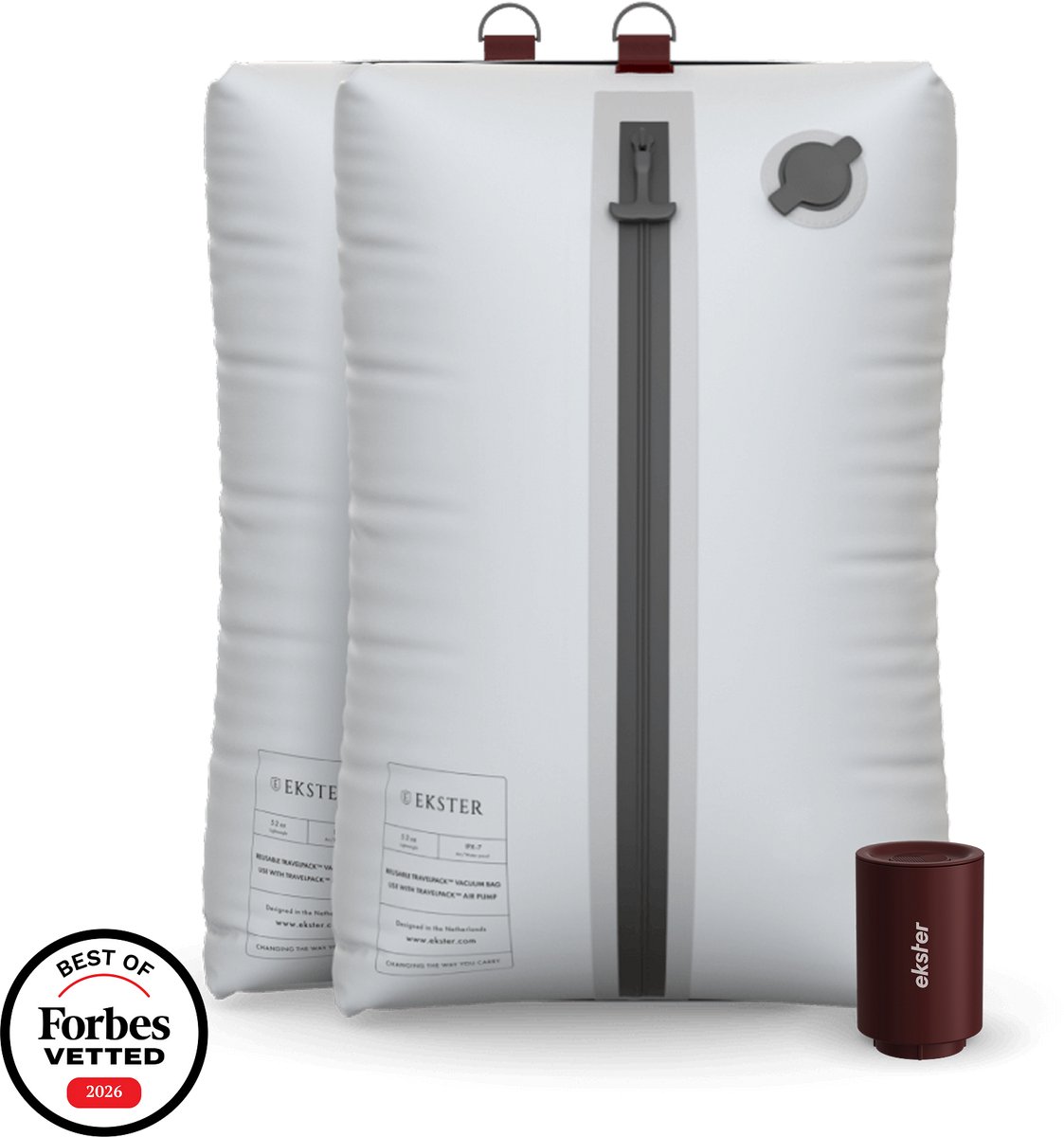 Ekster - TravelPack - Vacuum Kit - 2 Pack - Inclusief Pomp