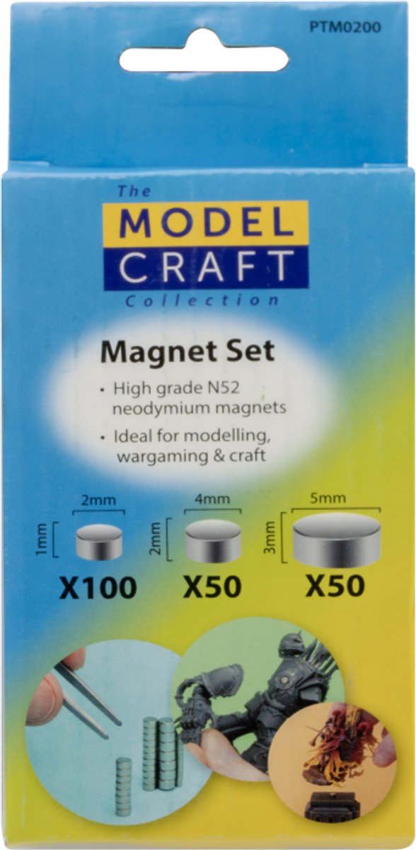 Model Craft Hobbybasisvoorwerp - PTM0200 Magnetenset voor Hobby en Modelbouw - 200 Magneten Gereedschap