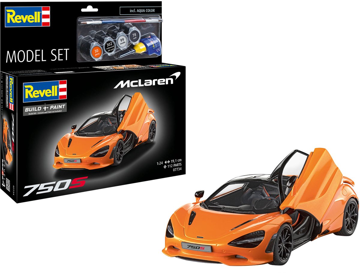 Revell Modelbouwpakket Militaire voertuigen - 67734 McLaren 750S - Britse Auto - Model Set Plastic - 1:24 - Modelbouw