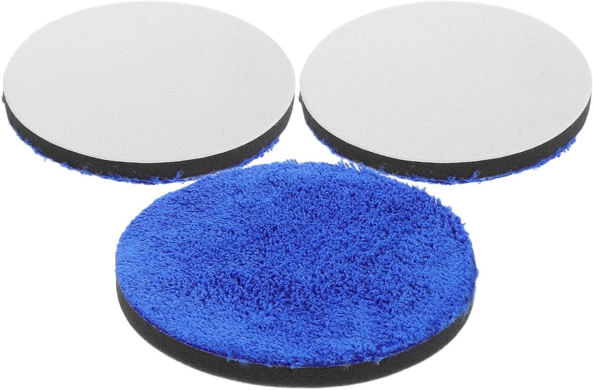 Polijstpads Auto - Wax Applicator - Lak Verzorging - Stevige Sponsstructuur - 150 mm Diameter - Blauw