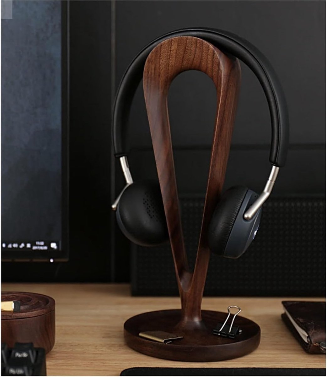 Koptelefoon Houder - Ophangrek Oortjes - Thuis Opbergen - Handgemaakt Hout - 26.5x12x12cm - Natuurlijk — cadeau in Gadgets - foto 3