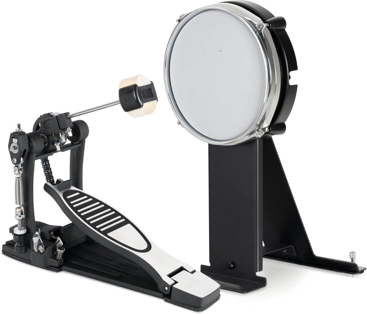 Kick Drum Pad - Mesh Head - Muziek Maken - Dubbele Kettingaandrijving - 8 Inch Diameter - Zwart