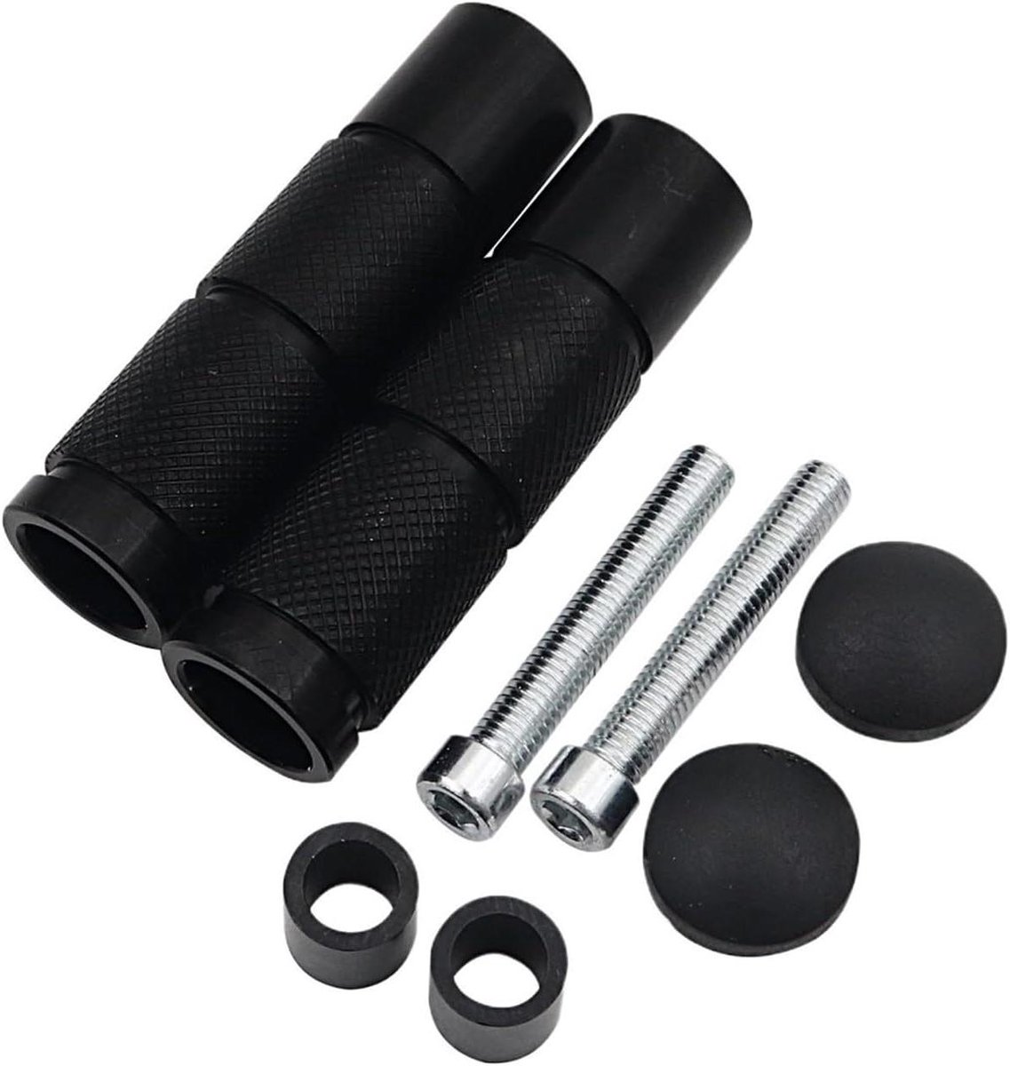 Voetsteunen Motor - Pedalen Scooter ATV - Comfortabel Rijden - Maximale Grip - 8mm Gatdiameter - Zwart