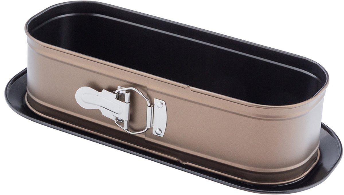 Valdinox Aurum Ovale Springvorm 34 cm – Mokka – Antiaanbaklaag – Bakvorm voor Cake, Taart & Brood