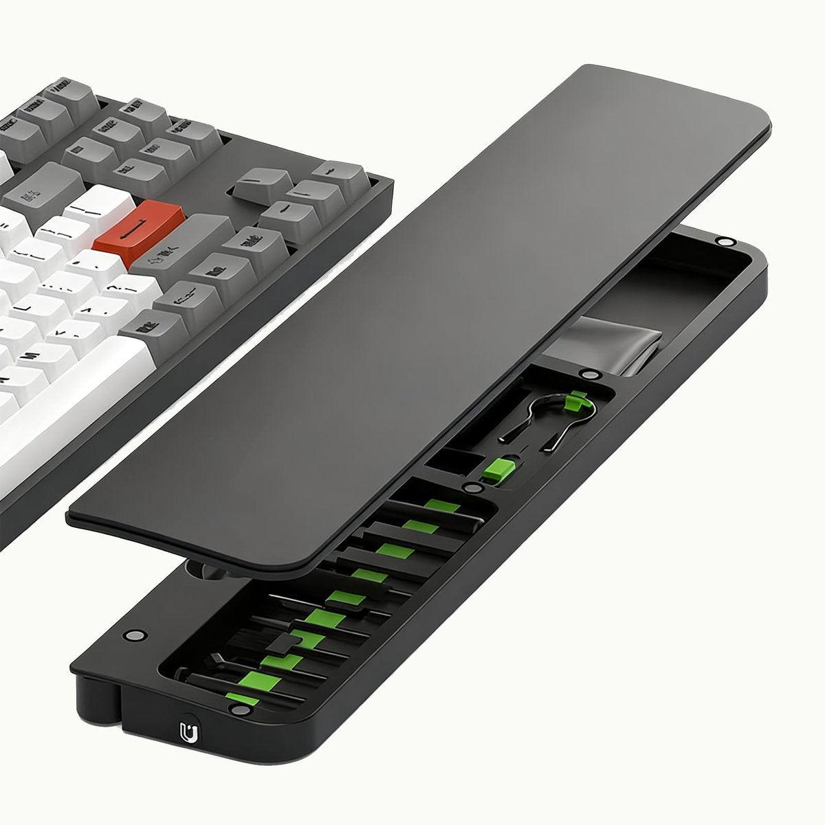 Ryoudavell - Ergonomische Toetsenbord Polssteun - 22-in-1 Schoonmaakset - Ergonomisch Lederen Handpalmsteunkussen - Antislipbasis - Magnetische Hoes - Professionele Reinigingskit voor Airpods, Toetsenbord, Lens - Multifunctionele Apparaatreinigingset