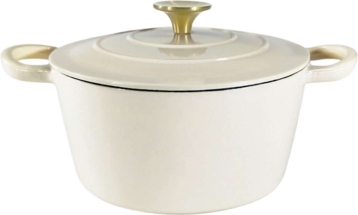Gietijzeren pan - 4,0L - 24CM - Crème