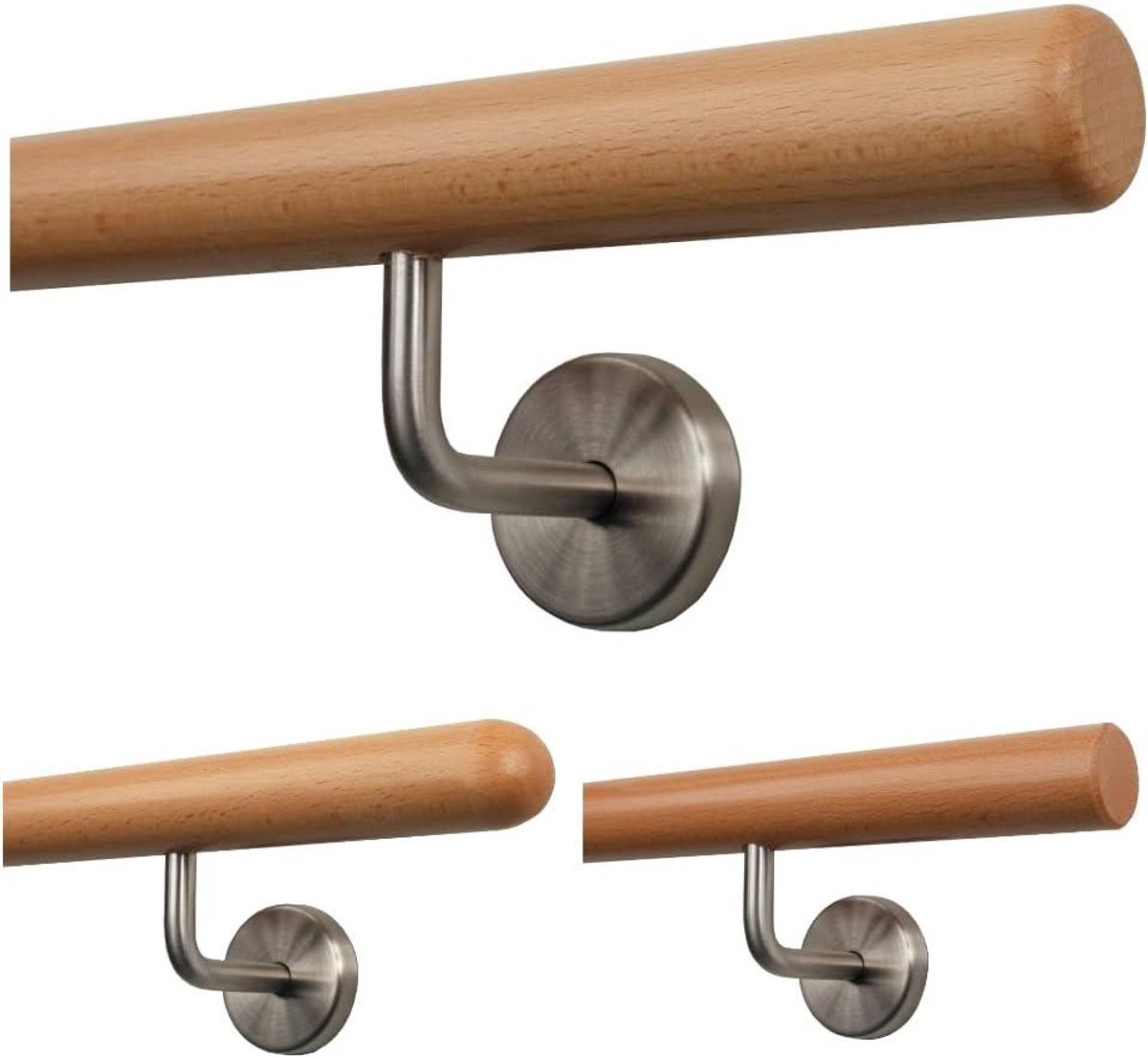 Houten Leuning - Trap Balustrade - Binnenhuis Gebruik - Gefreesde Uiteinden - 120 cm - Natuurlijk Hout