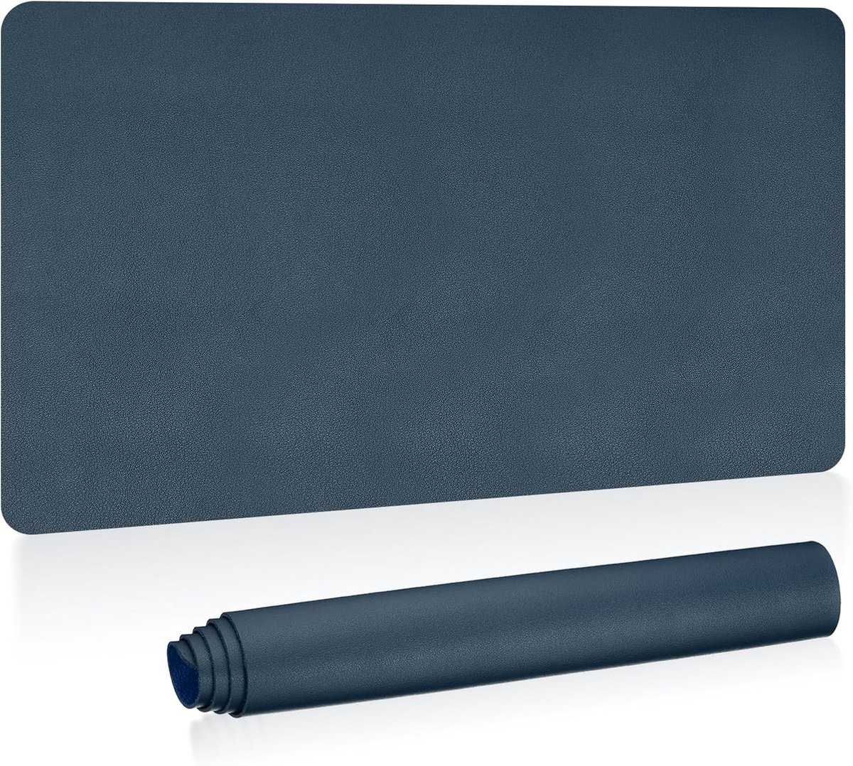 35"x17" Large Desk Mat - PU Leather - Dubbelzijdig - Donkerblauw