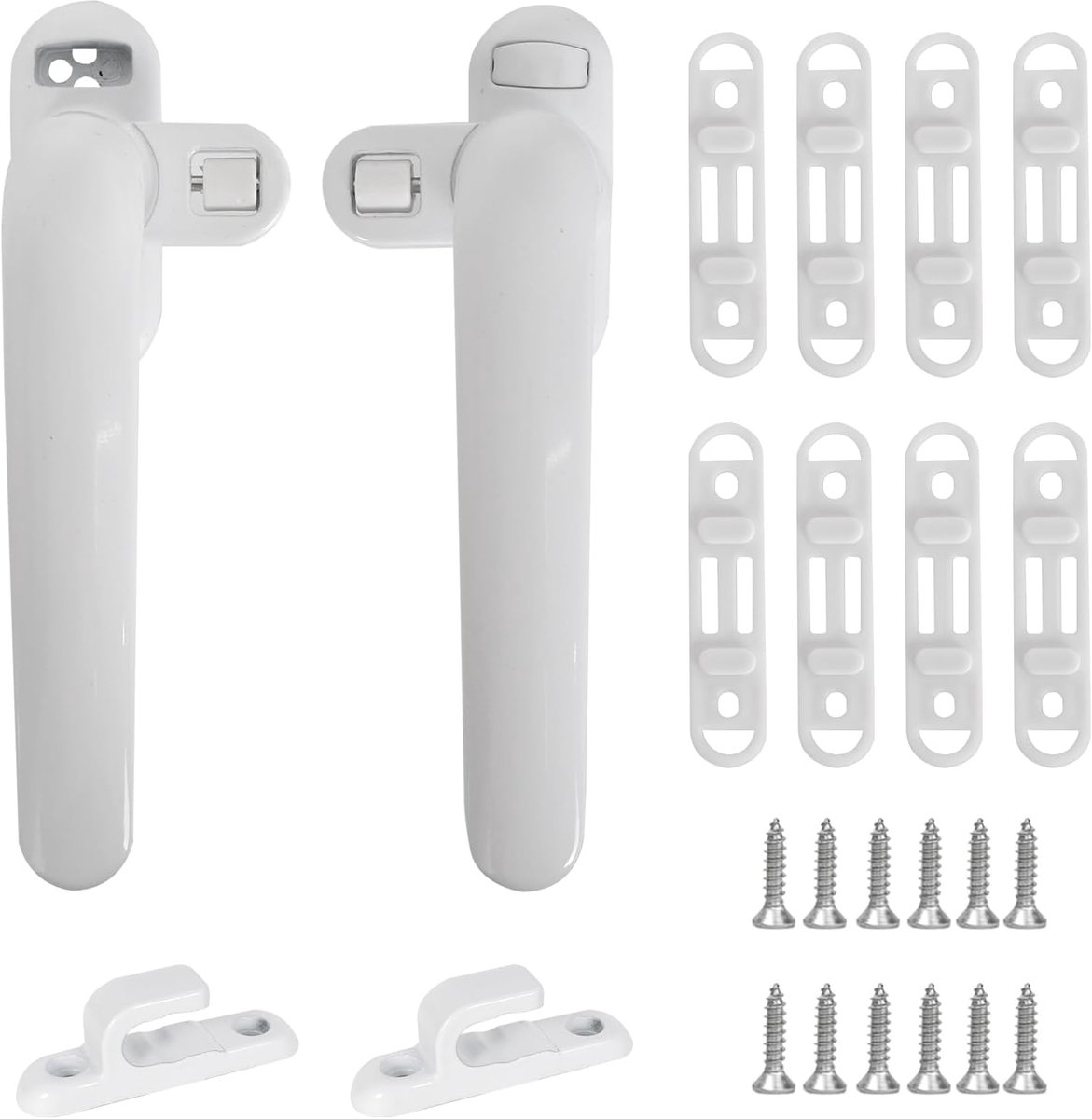Pack of 2 Aluminium Alloy Window Handles - Universele Raamgrepen - Reserve Slot - Rechts Links Raam met Schroefmontage voor Deur met Aluminium Raam