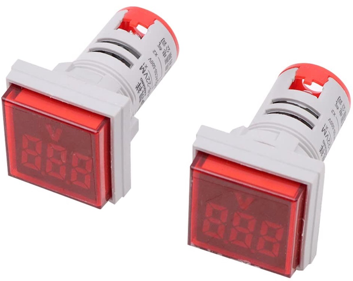 Store_8 - Spanningsindicator - Digitale Voltmeter - Handig voor industriële installaties - Rood - AC20-500V - Geschikt voor huishoudelijke en indus...