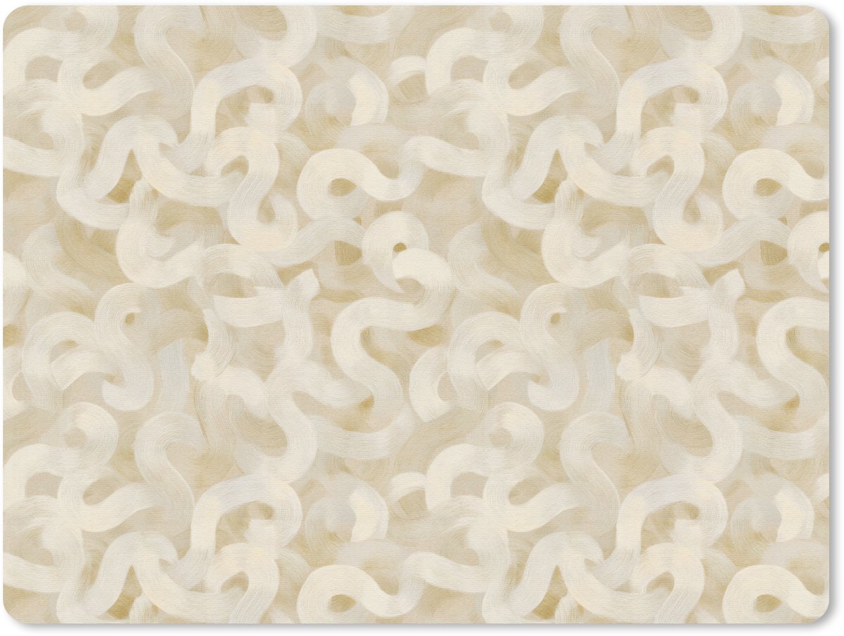 Muismat 12x10 cm - Mousepad Abstract - Lijnen - Beige - Muismatten