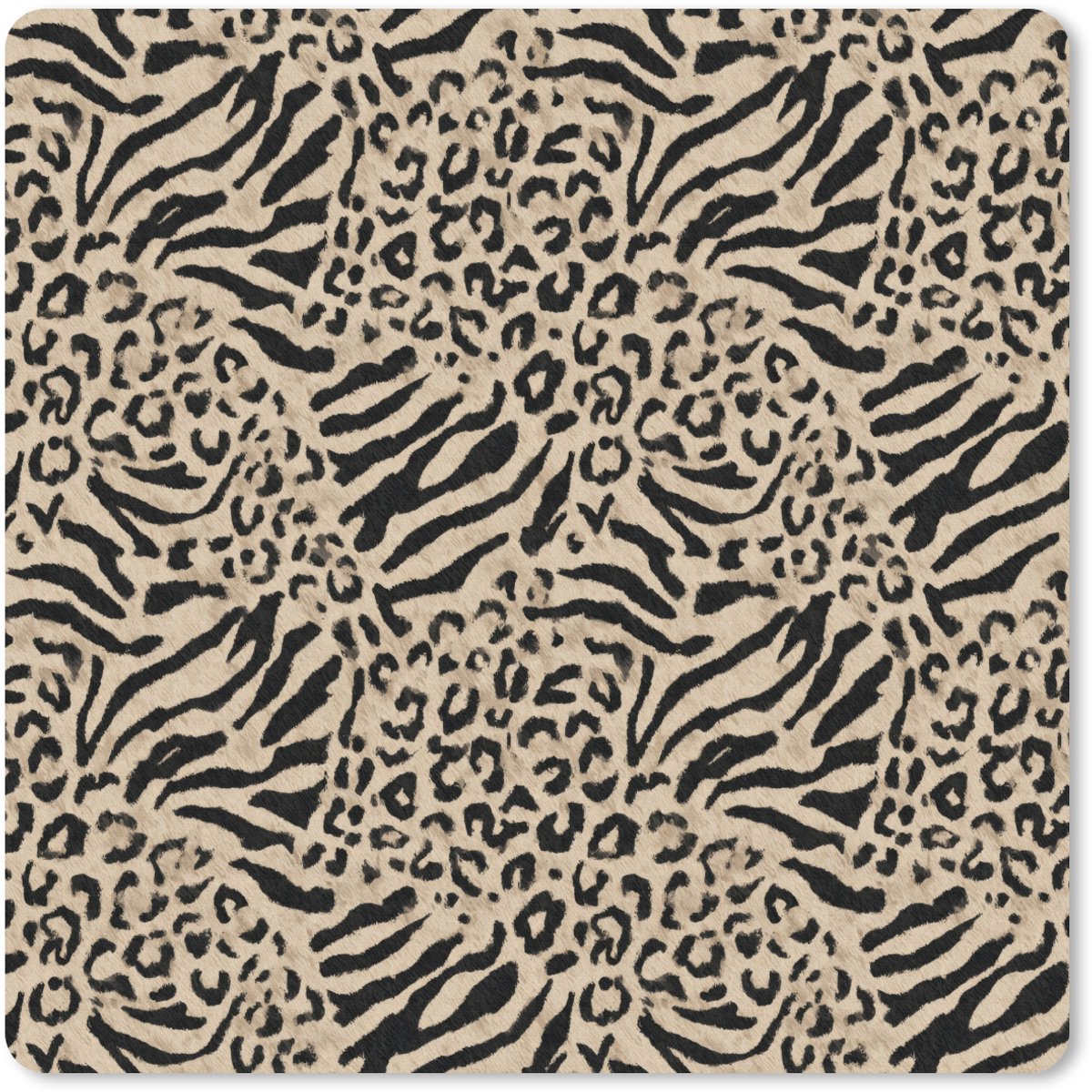 Muismat 30x30 cm - Mousepad Giraf - Zebra - Motief - Bruin - Muismatten
