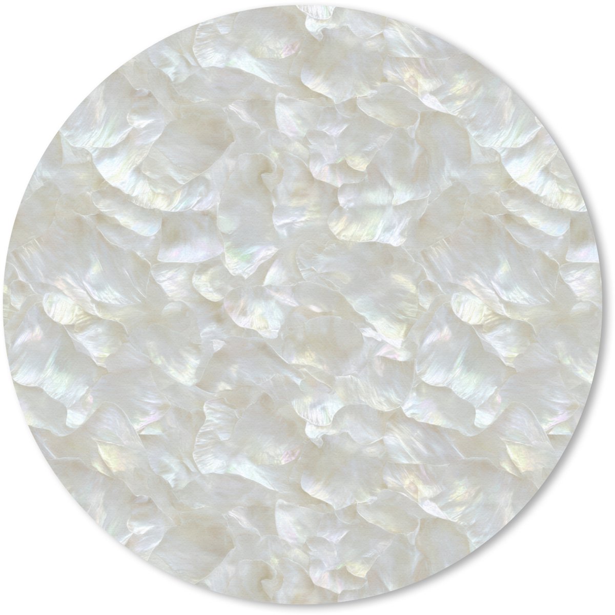 Muismat rond 50x50 cm - Mousepad Parelmoerglans - Wit - Schelp - Ronde muismatten
