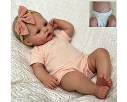 Levensechte Reborn Babypop - herboren peuterpop - zacht vinyl - levensecht ogende pasgeborene - Realistische Pasgeboren Baby - Speelgoed & Cadeau - Meisjes - 18inch