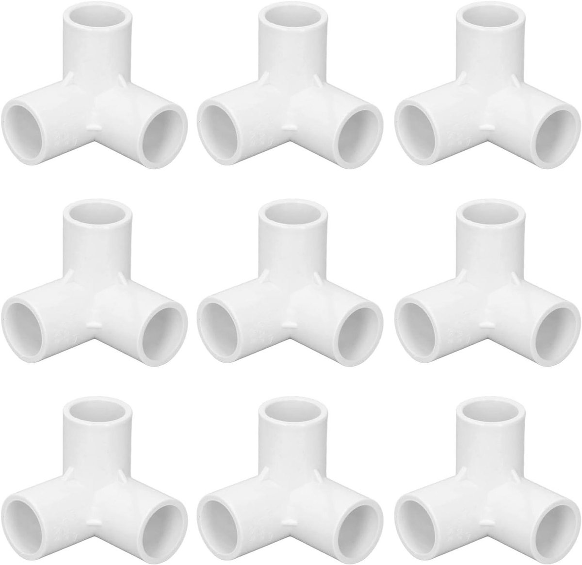 PVC Hoekconnectoren - T-vormige buisfittingen - Structuur bouwen - 90 graden ontwerp - 10 stuks DN20 - Wit